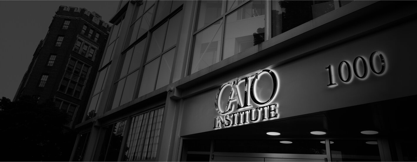 The front of the Cato Institute headquarters in Washington, DC.