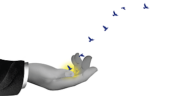 Free Society - Human Freedom - Birds Flying out of Hand