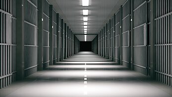 Long hallway with cells
