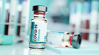Glass Covid 19 vaccine bottles