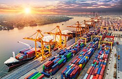 Shipping Containers at a Port