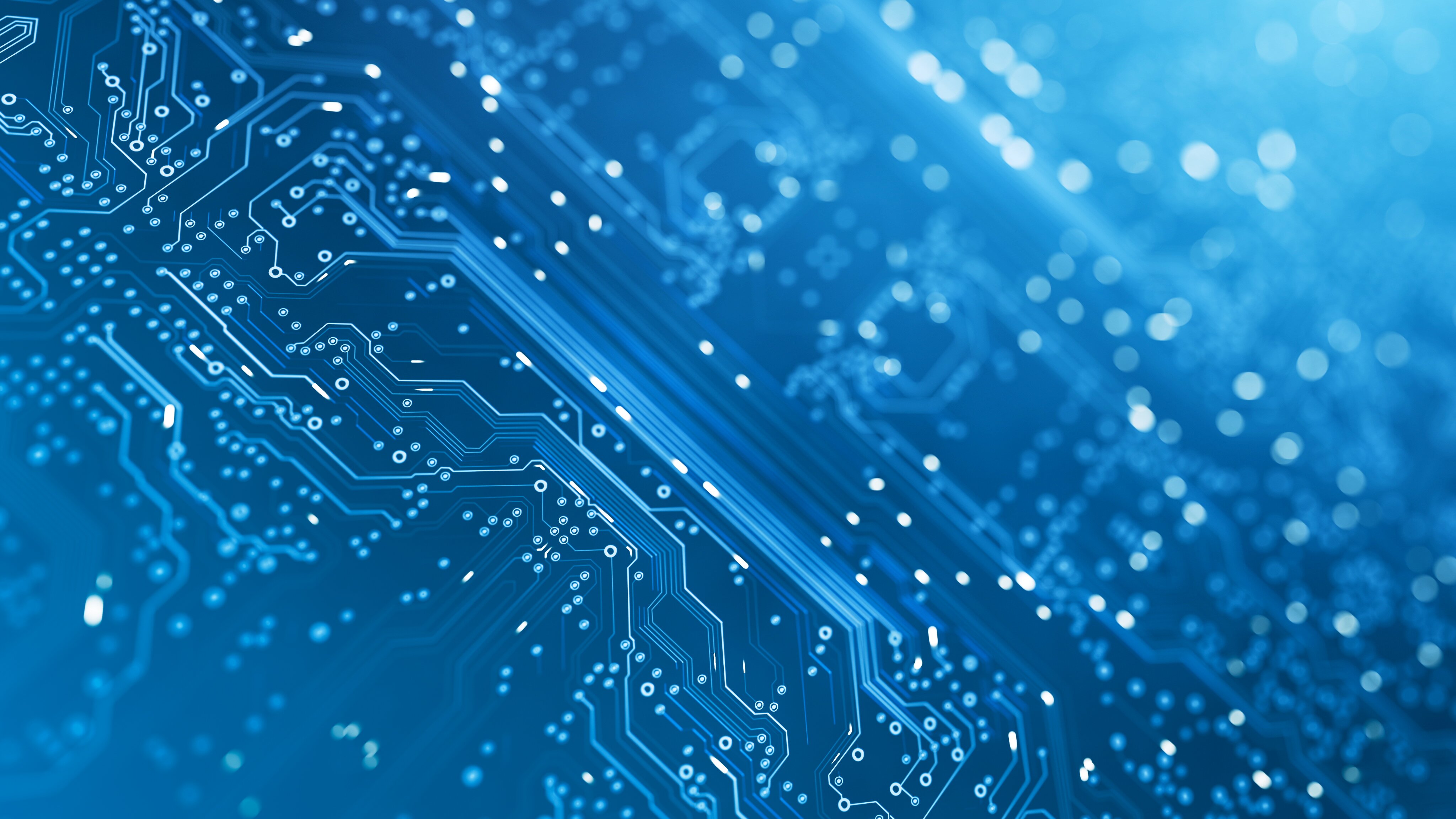 Abstract blue circuit board pattern