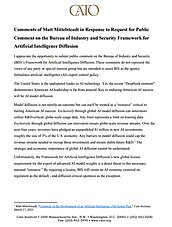 Public Comment Re: Bureau of Industry and Security Framework for Artificial Intelligence Diffusion - cover